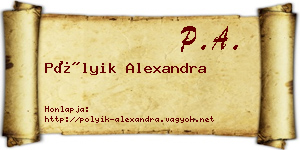 Pólyik Alexandra névjegykártya